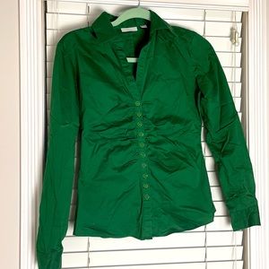 New York & Co Green button down shirt XS